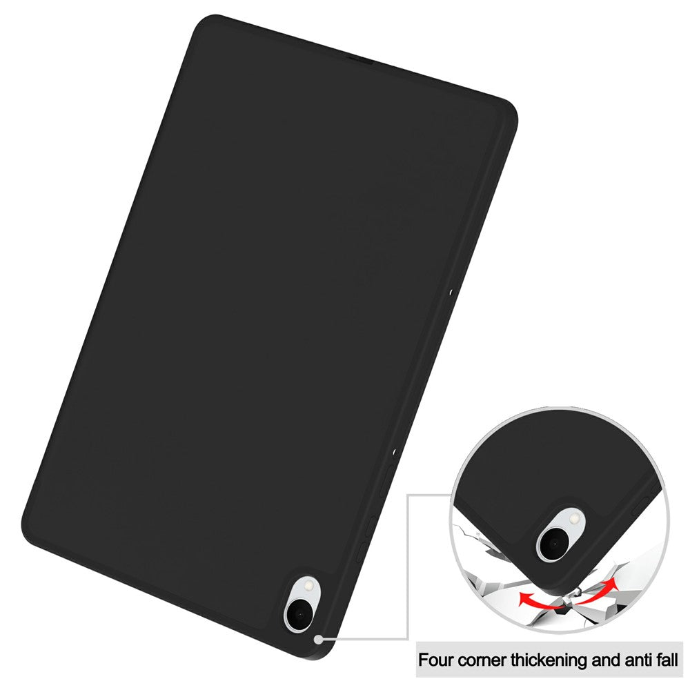 Til Samsung Galaxy Tab S11 Cover Tredobbelt Stativ Ensfarvet Læder Tablet Cover med Penneholder