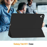 Til Samsung Galaxy Tab S11 Cover Tredobbelt Stativ Ensfarvet Læder Tablet Cover med Penneholder