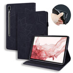For Samsung Galaxy Tab S10 Ultra / S9 Ultra / S8 Ultra Tablet Case Card Slots Leather Cover Flower Pattern