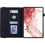 For Samsung Galaxy Tab S10 Ultra / S9 Ultra / S8 Ultra Tablet Case Card Slots Leather Cover Flower Pattern
