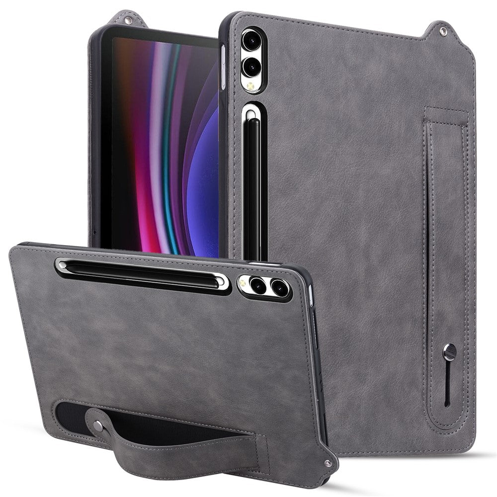 For Samsung Galaxy Tab S10 Ultra / S9 Ultra / S8 Ultra Case Hand Strap Kickstand Leather Tablet Cover