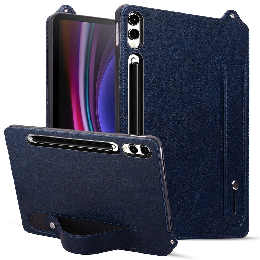 For Samsung Galaxy Tab S10 Ultra / S9 Ultra / S8 Ultra Case Hand Strap Kickstand Leather Tablet Cover