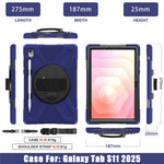 For Samsung Galaxy Tab S11 Case TPU + PC + Silicone Kickstand Anti Drop Tablet Cover