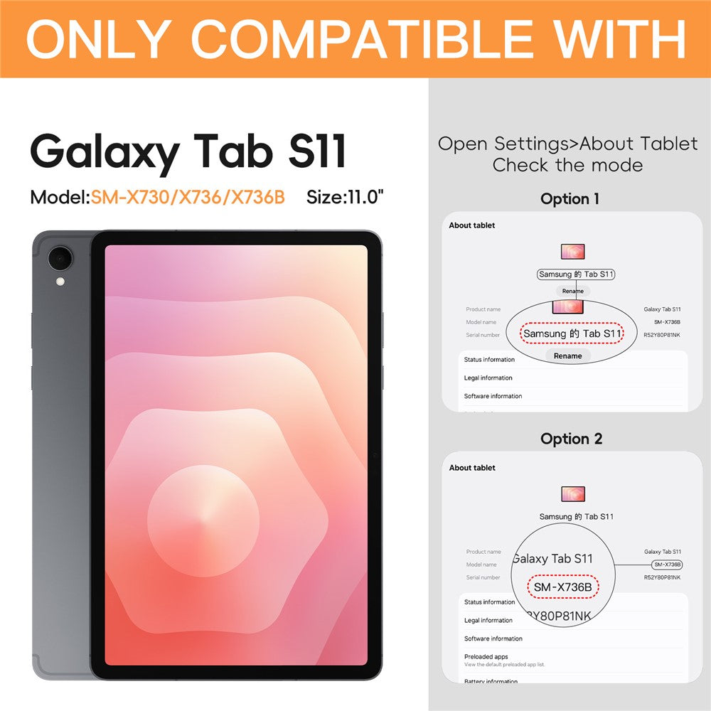 For Samsung Galaxy Tab S11 Case TPU + PC + Silicone Kickstand Anti Drop Tablet Cover