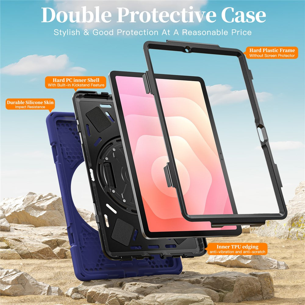 For Samsung Galaxy Tab S11 Case TPU + PC + Silicone Kickstand Anti Drop Tablet Cover