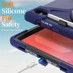 For Samsung Galaxy Tab S11 Case TPU + PC + Silicone Kickstand Anti Drop Tablet Cover