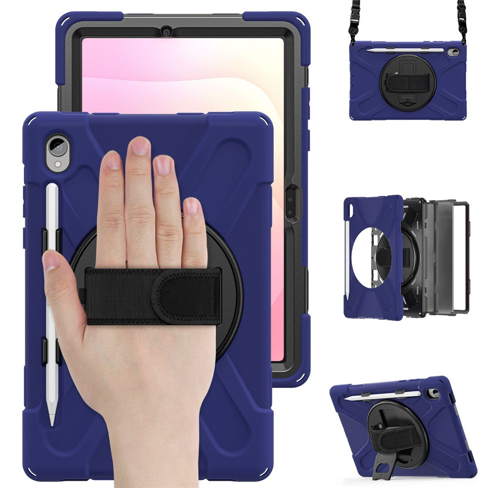 Til Samsung Galaxy Tab S11 Kickstand Cover TPU PC Silikone Tablet Cover med skulderrem