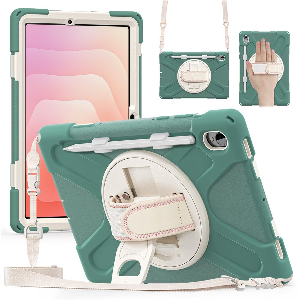 Til Samsung Galaxy Tab S11 Kickstand Cover TPU PC Silikone Tablet Cover med skulderrem