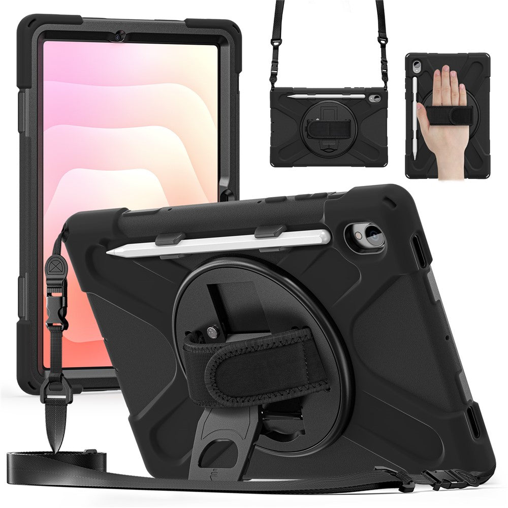 Til Samsung Galaxy Tab S11 Kickstand Cover TPU PC Silikone Tablet Cover med skulderrem