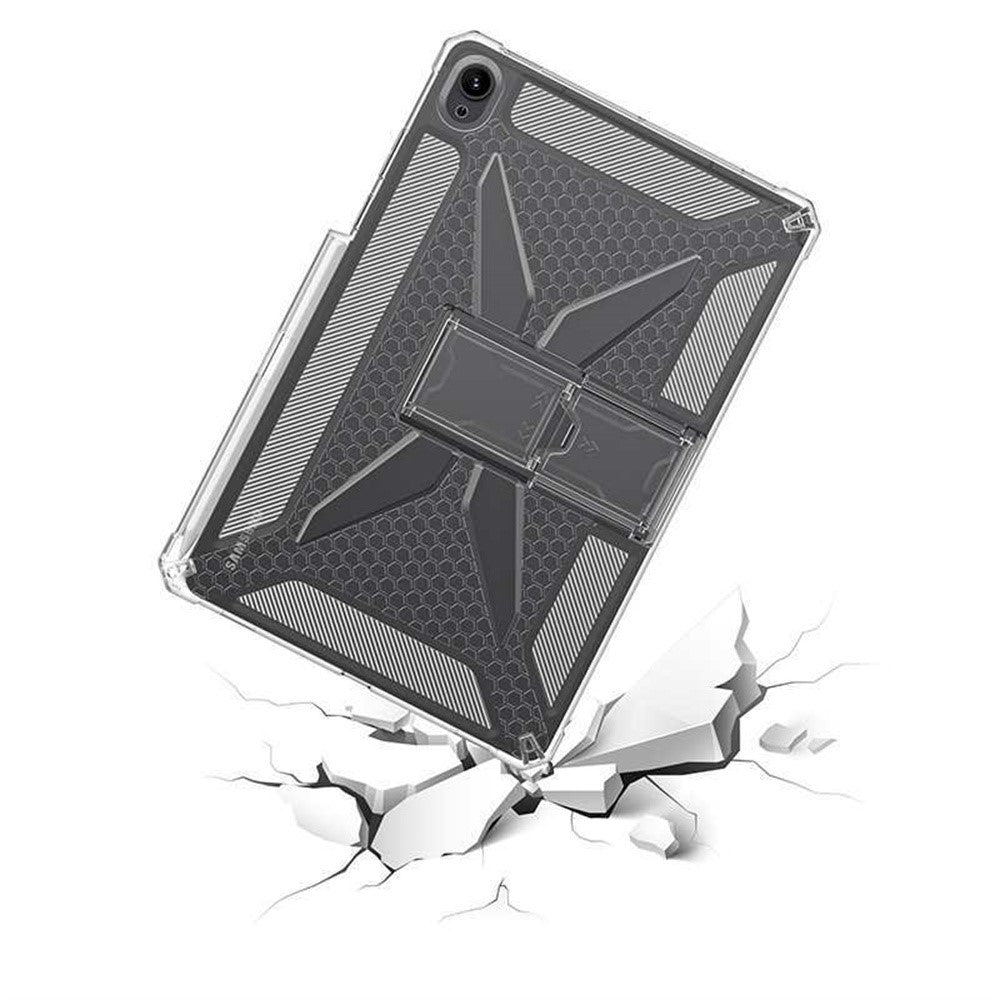 For Samsung Galaxy Tab S11 Clear Case Kickstand Shockproof TPU + PC Tablet Cover with Pen Slot