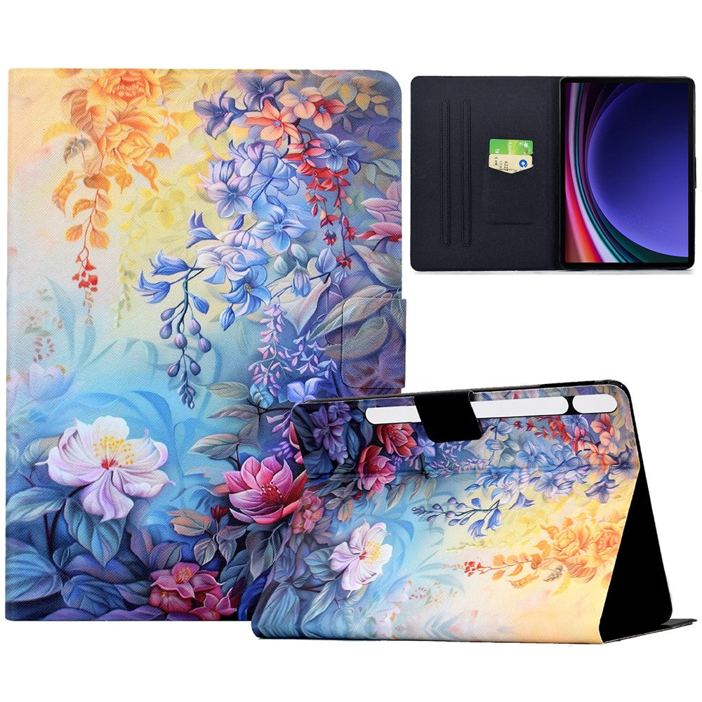 Leather Case for Samsung Galaxy Tab S10 Lite / S10 FE / S9 FE / S9 Pattern Painting Card Slots Stand Tablet Cover with Auto Sleep / Wake