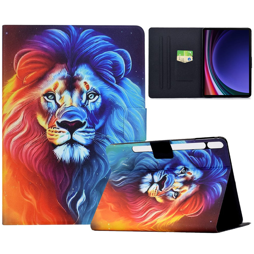 Leather Case for Samsung Galaxy Tab S10 Lite / S10 FE / S9 FE / S9 Pattern Painting Card Slots Stand Tablet Cover with Auto Sleep / Wake