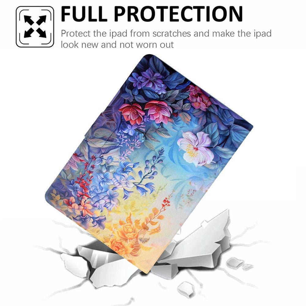 For Samsung Galaxy Tab S10 FE+ Case Colorful Pattern Painting Card Slots Stand Leather Tablet Cover with Auto Sleep  /  Wake