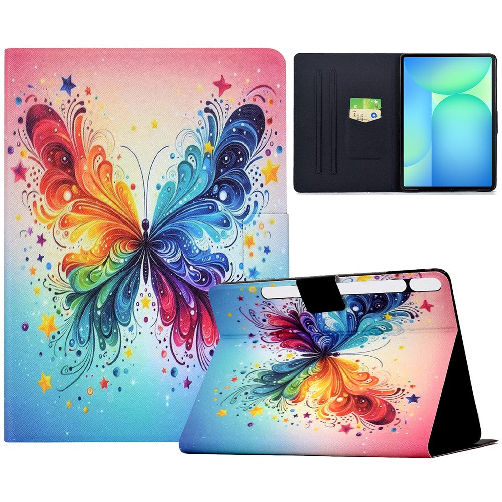 For Samsung Galaxy Tab S10 FE+ Case Colorful Pattern Painting Card Slots Stand Leather Tablet Cover with Auto Sleep  /  Wake