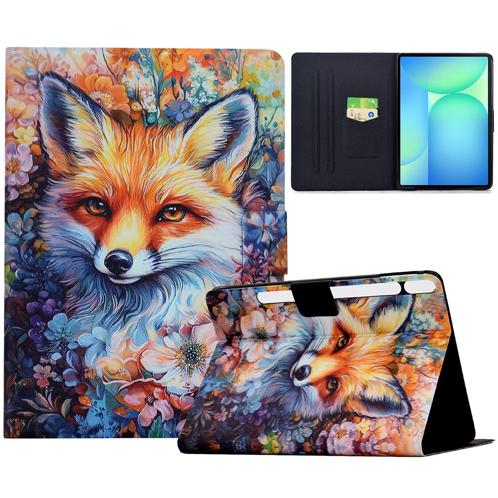 For Samsung Galaxy Tab S10 FE+ Case Colorful Pattern Painting Card Slots Stand Leather Tablet Cover with Auto Sleep  /  Wake