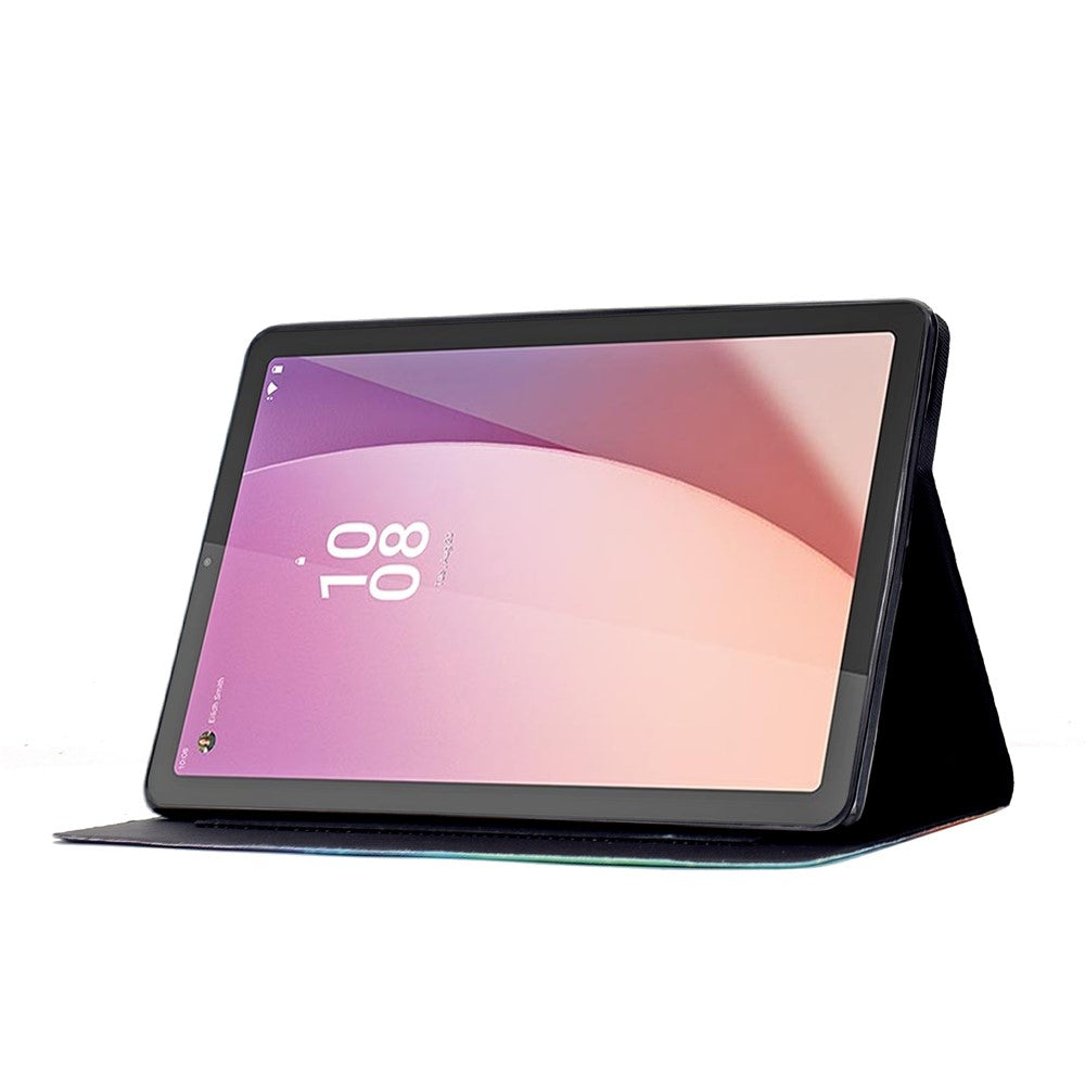 For Lenovo Tab M9 TB-310FU Case Colorful Pattern Painting Card Slots Stand Leather Tablet Cover with Auto Sleep  /  Wake