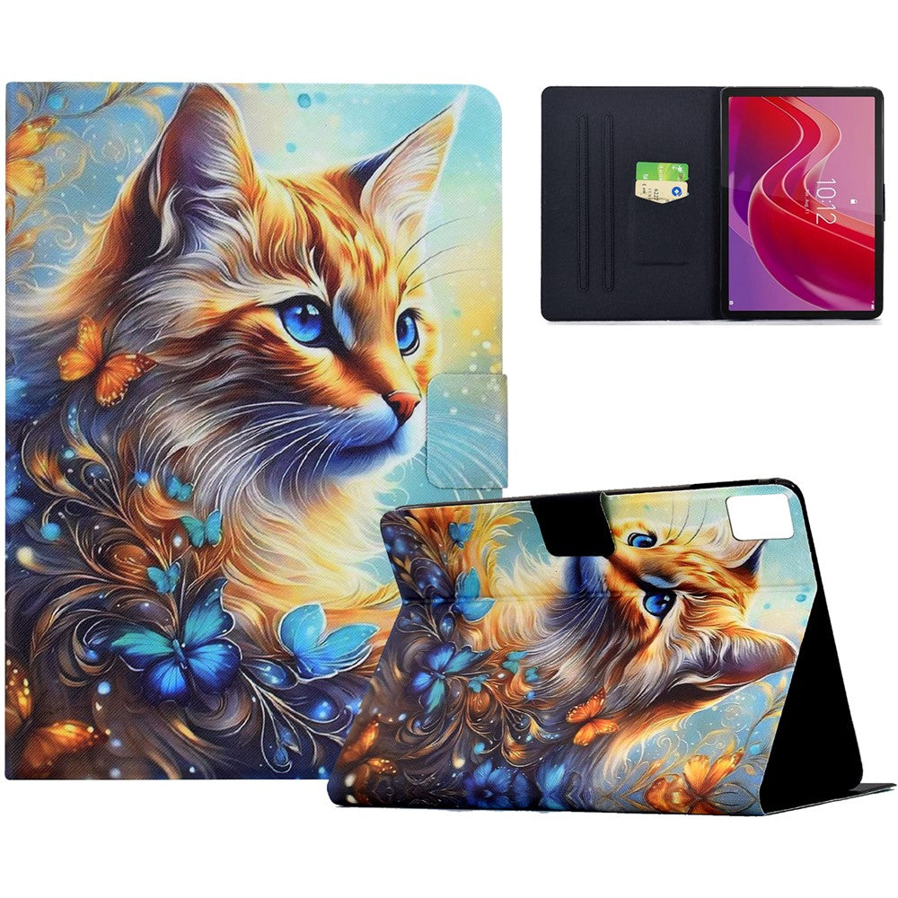 For Lenovo Tab M11  /  Xiaoxin Pad 11 2024 Case Colorful Pattern Painting Card Slots Stand Leather Tablet Cover with Auto Sleep  /  Wake