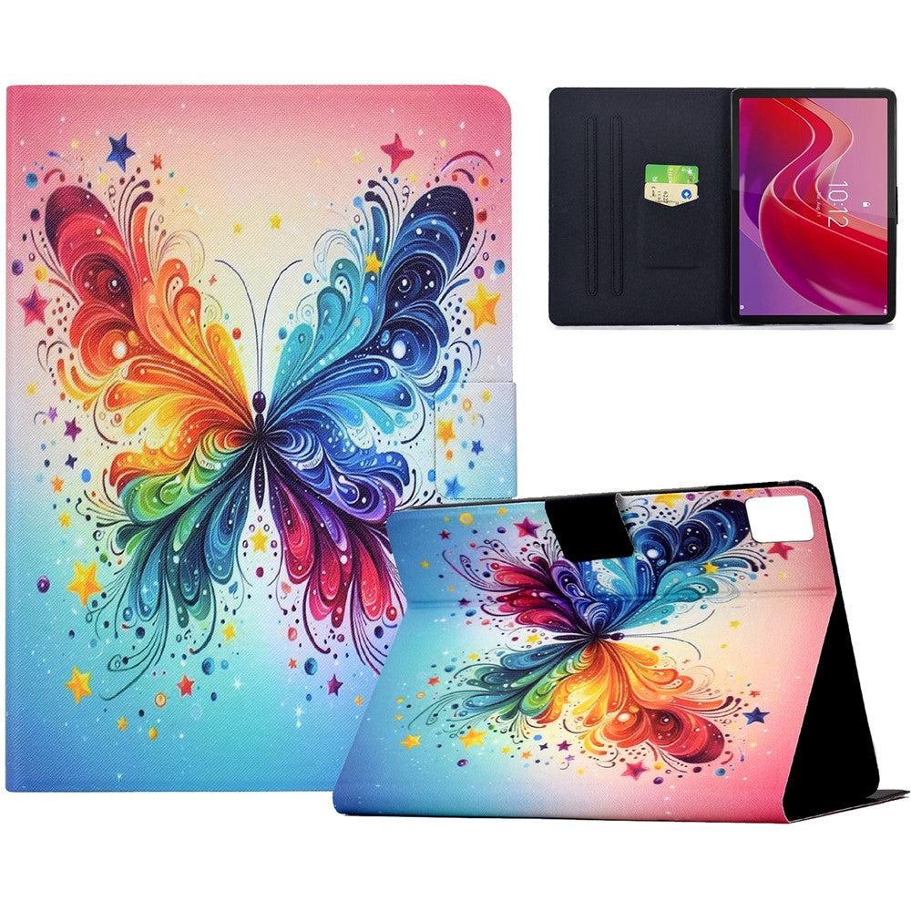 For Lenovo Tab M11  /  Xiaoxin Pad 11 2024 Case Colorful Pattern Painting Card Slots Stand Leather Tablet Cover with Auto Sleep  /  Wake