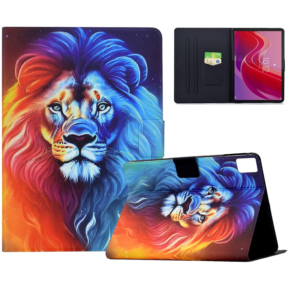 For Lenovo Tab M11  /  Xiaoxin Pad 11 2024 Case Colorful Pattern Painting Card Slots Stand Leather Tablet Cover with Auto Sleep  /  Wake