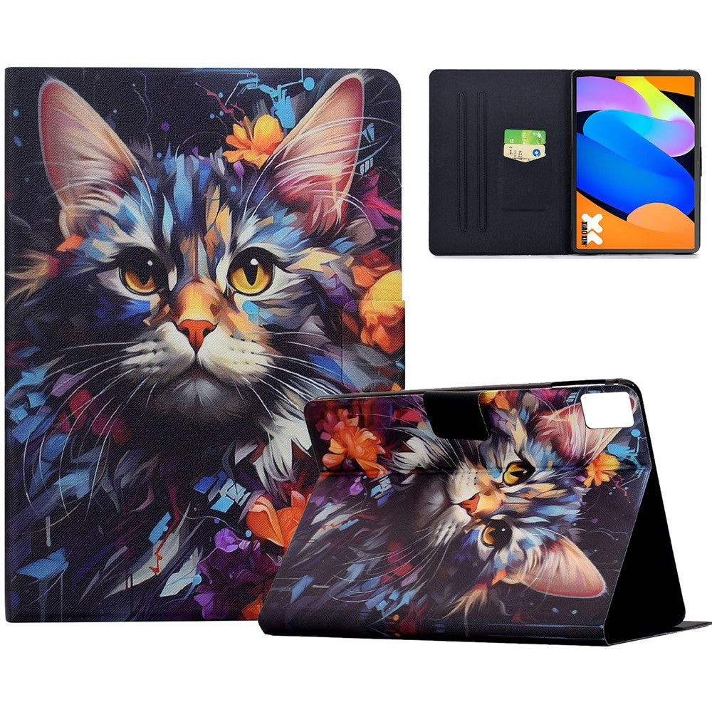 For Lenovo Tab K11 Gen 2 / Idea Tab / Xiaoxin Pad 11 2025 Case Colorful Pattern Painting Card Slots Stand Leather Tablet Cover with Auto Sleep / Wake