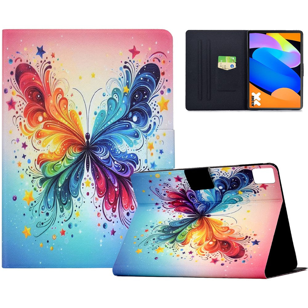 Lenovo Tab K11 Gen 2 / Idea Tab / Xiaoxin Pad 11 2025 fodral färgglatt mönster målat korthållare stativ läder surfplatta med automatisk viloläge/väckning