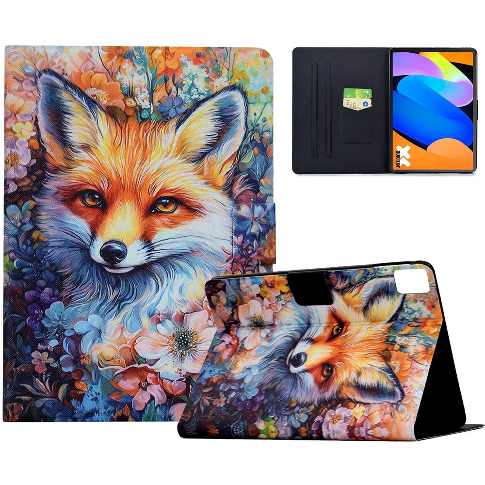 Lenovo Tab K11 Gen 2 / Idea Tab / Xiaoxin Pad 11 2025 fodral färgglatt mönster målat korthållare stativ läder surfplatta med automatisk viloläge/väckning