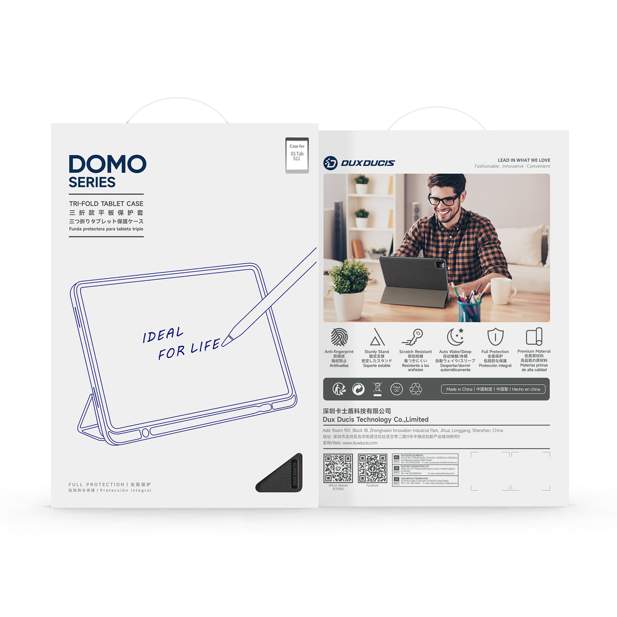 DUX DUCIS For Samsung Galaxy Tab S11 Case  Domo Series Tri-fold Stand PU Leather Tablet Cover