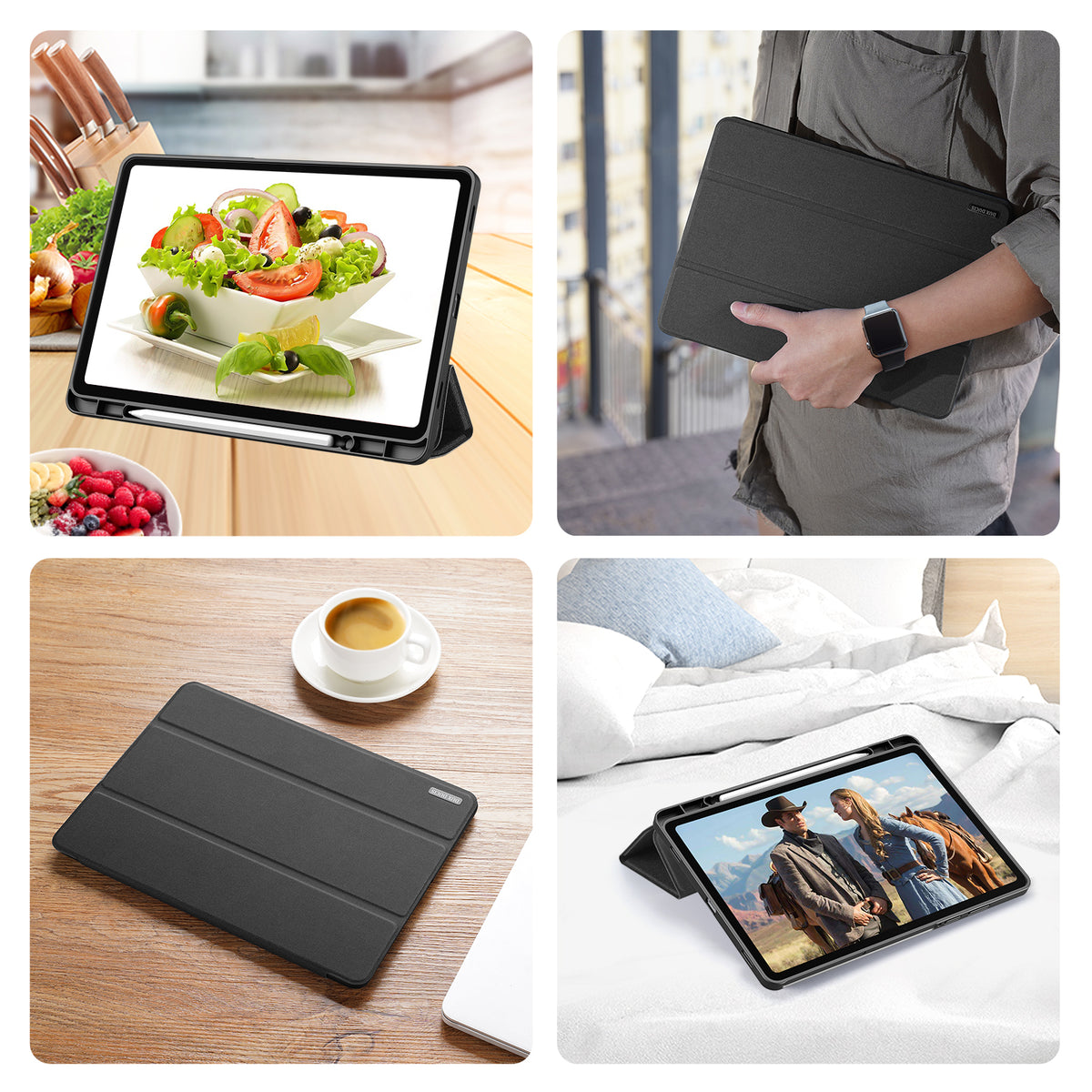 DUX DUCIS For Samsung Galaxy Tab S11 Case  Domo Series Tri-fold Stand PU Leather Tablet Cover