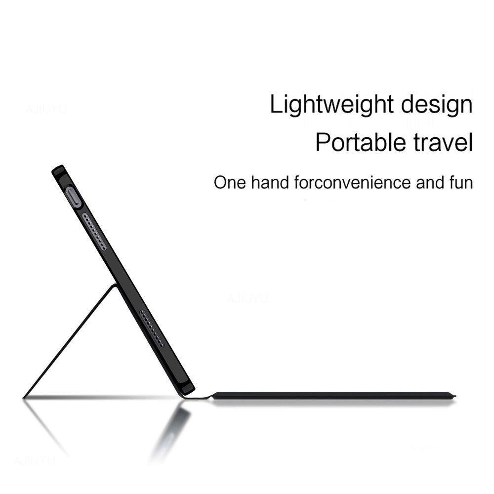 For Lenovo Xiaoxin Pad Pro GT Leather Case + Touchpad Bluetooth-Compatible Keyboard with Backlit