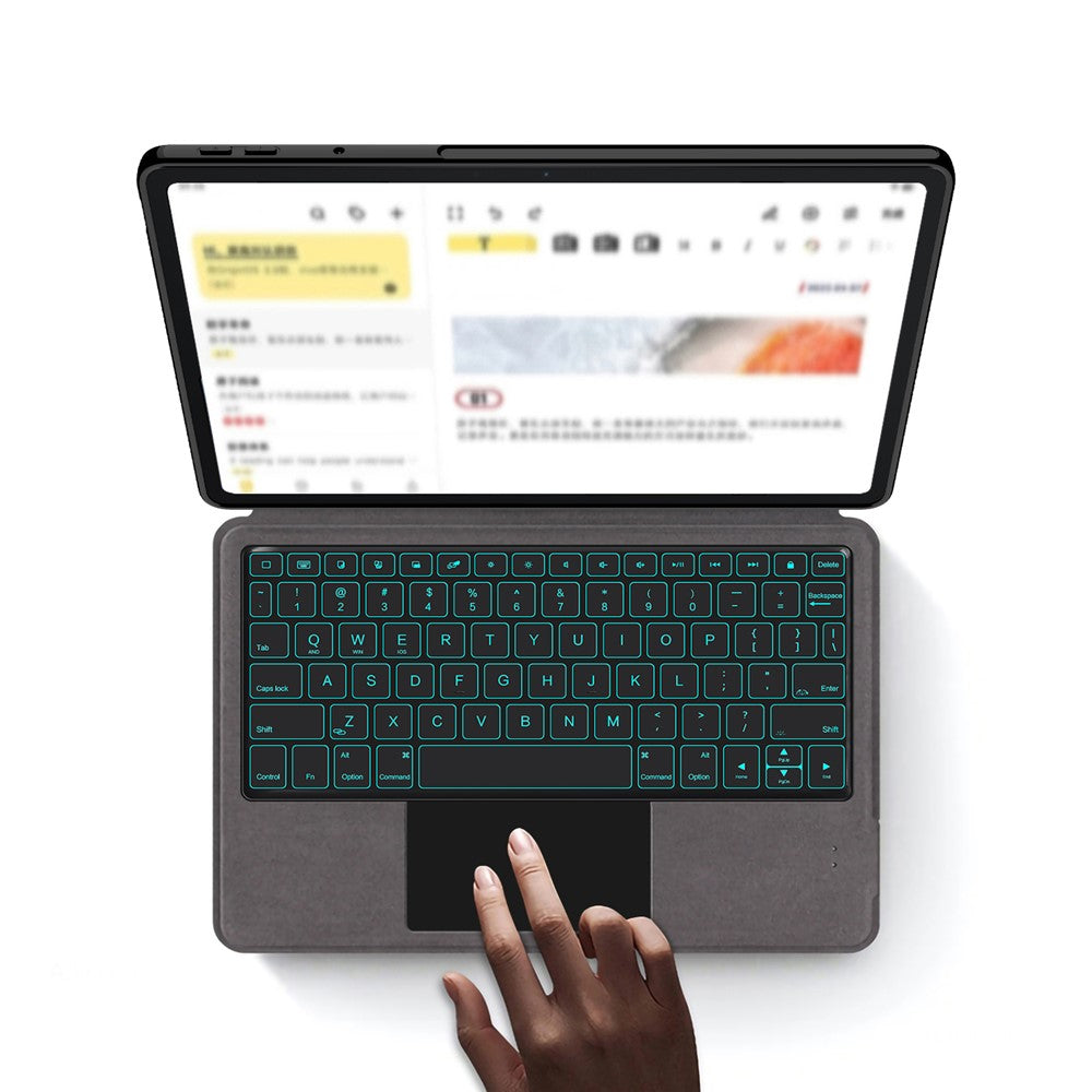 For Lenovo Xiaoxin Pad Pro GT Leather Case + Touchpad Bluetooth-Compatible Keyboard with Backlit