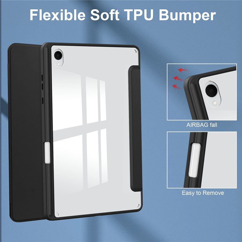 For Samsung Galaxy Tab S11 Case Clear Acrylic Leather Tablet Cover Support Auto Sleep   /   Wake