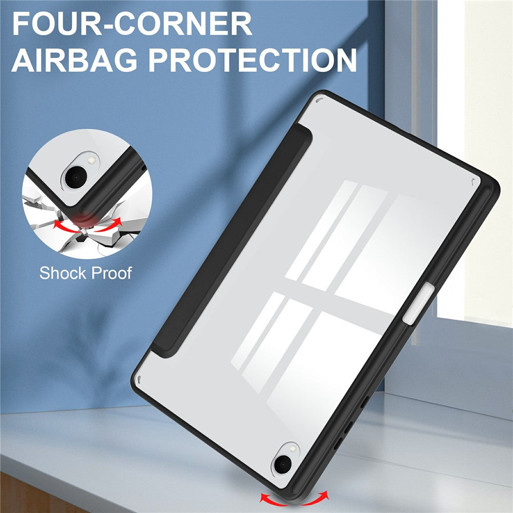 For Samsung Galaxy Tab S11 Case Clear Acrylic Leather Tablet Cover Support Auto Sleep   /   Wake