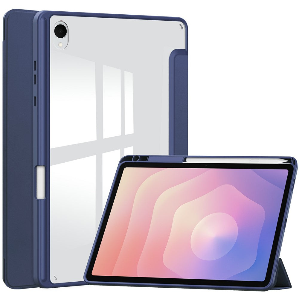 For Samsung Galaxy Tab S11 Case Clear Acrylic Leather Tablet Cover Support Auto Sleep   /   Wake