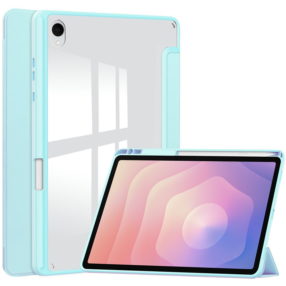 For Samsung Galaxy Tab S11 Case Clear Acrylic Leather Tablet Cover Support Auto Sleep   /   Wake