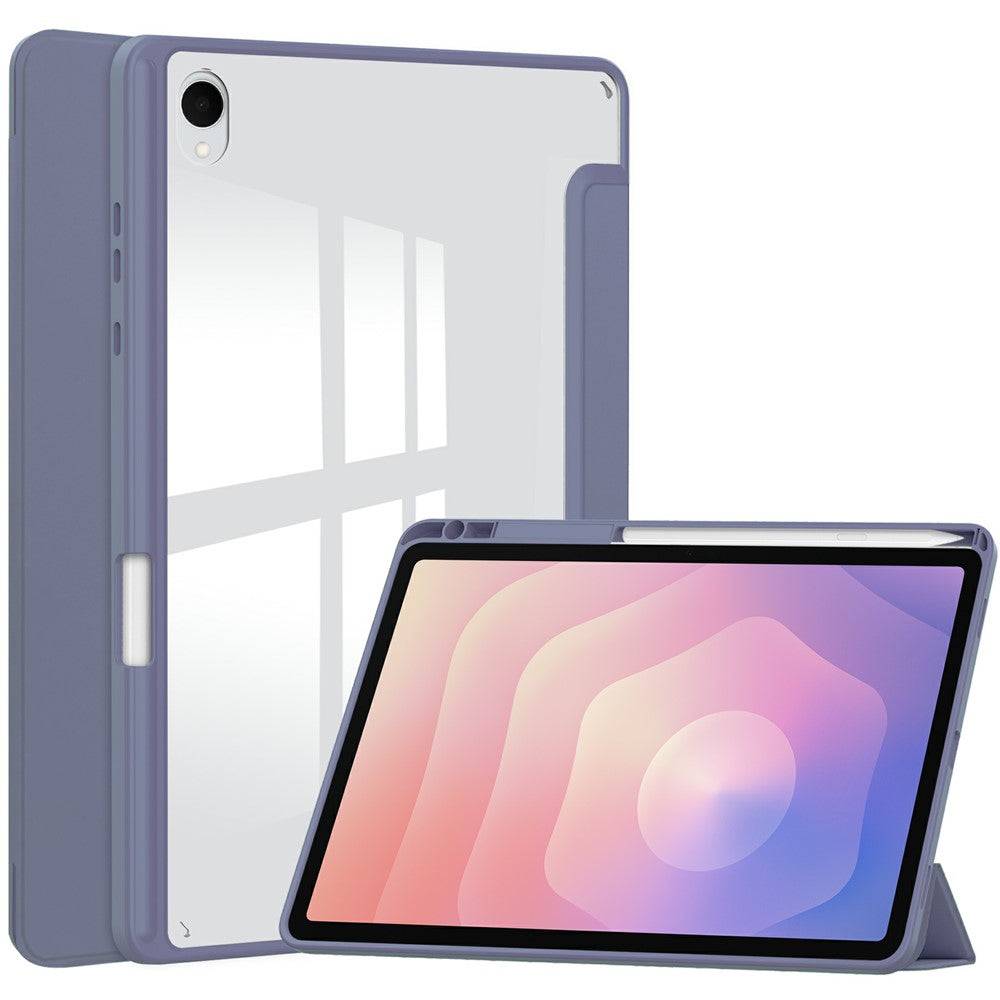 For Samsung Galaxy Tab S11 Case Clear Acrylic Leather Tablet Cover Support Auto Sleep   /   Wake