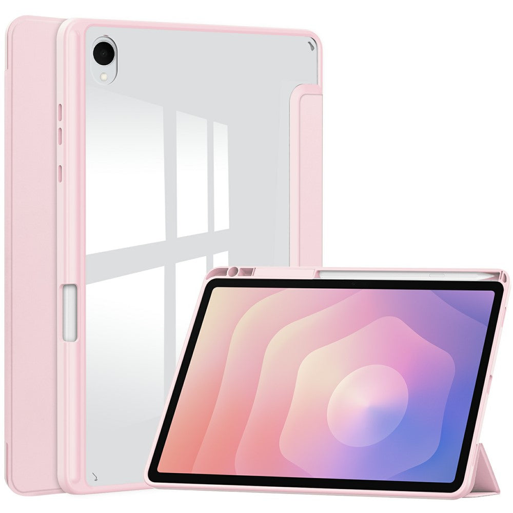 For Samsung Galaxy Tab S11 Case Clear Acrylic Leather Tablet Cover Support Auto Sleep   /   Wake