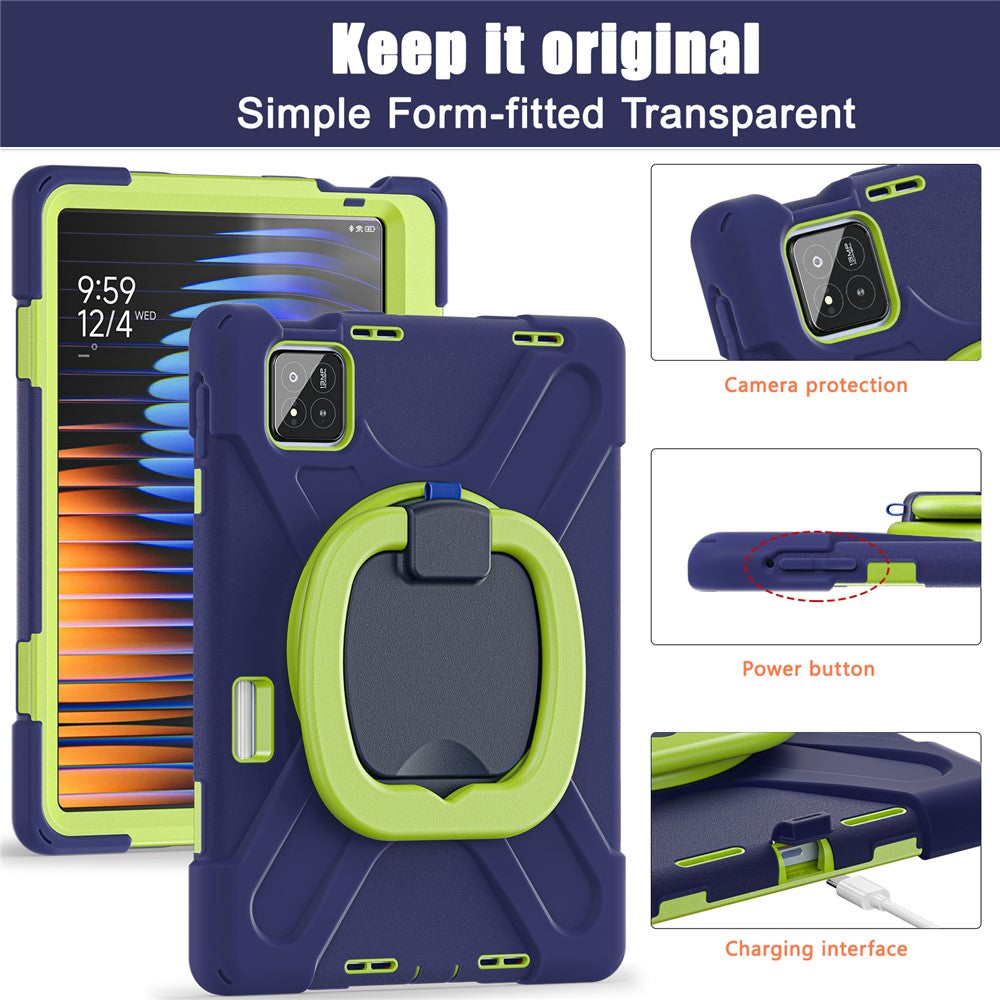 Tablet Case for Xiaomi Pad 8 Pro / Pad 8 / Pad 7 Pro / Pad 7 TPU + PC + Silicone Cover Swivel Kickstand Handle Grip