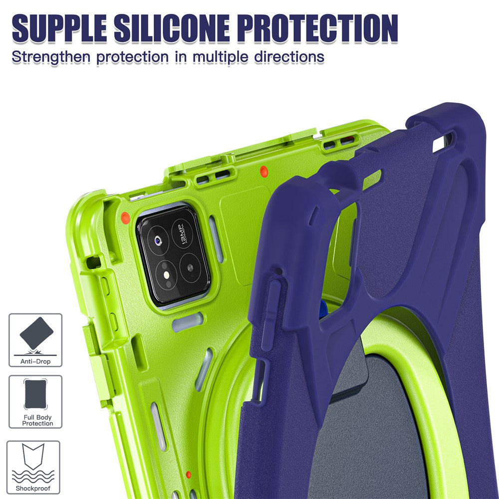 Tablet Case for Xiaomi Pad 8 Pro / Pad 8 / Pad 7 Pro / Pad 7 TPU + PC + Silicone Cover Swivel Kickstand Handle Grip