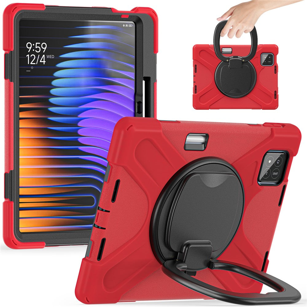 Tablet Case for Xiaomi Pad 8 Pro / Pad 8 / Pad 7 Pro / Pad 7 TPU + PC + Silicone Cover Swivel Kickstand Handle Grip