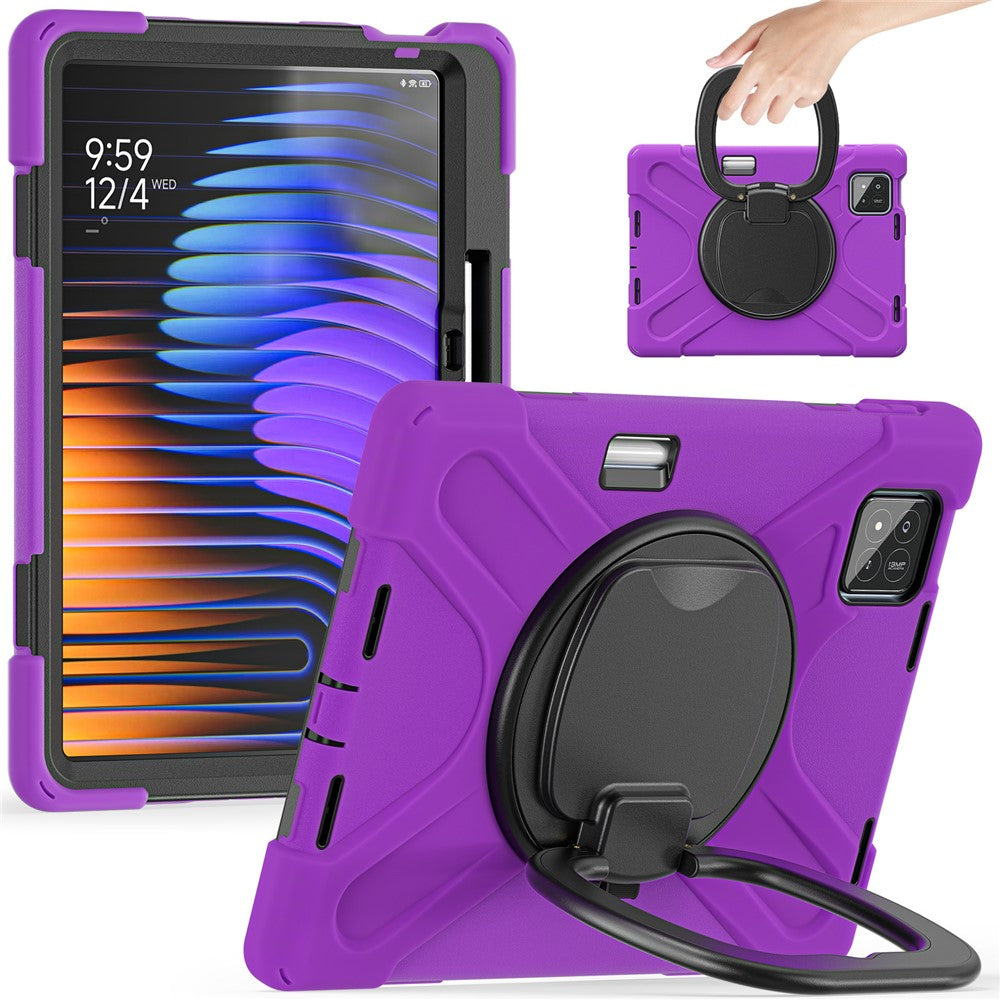 Tablet Case for Xiaomi Pad 8 Pro / Pad 8 / Pad 7 Pro / Pad 7 TPU + PC + Silicone Cover Swivel Kickstand Handle Grip