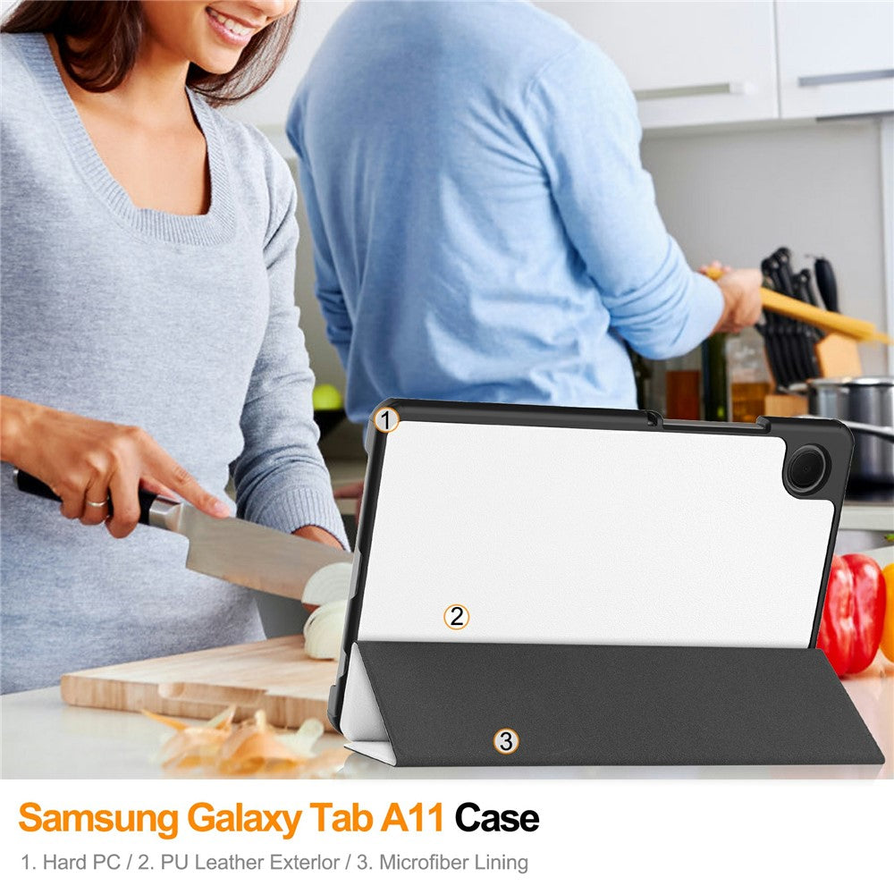 Til Samsung Galaxy Tab A11 / A9 Cover Anti-Drop Læder Stander Tablet Cover