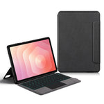 Til Samsung Galaxy Tab S11 Læderetui + Touchpad Bluetooth-kompatibelt Tastatur med Baggrundsbelysning