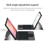Til Samsung Galaxy Tab S11 Læderetui + Touchpad Bluetooth-kompatibelt Tastatur med Baggrundsbelysning