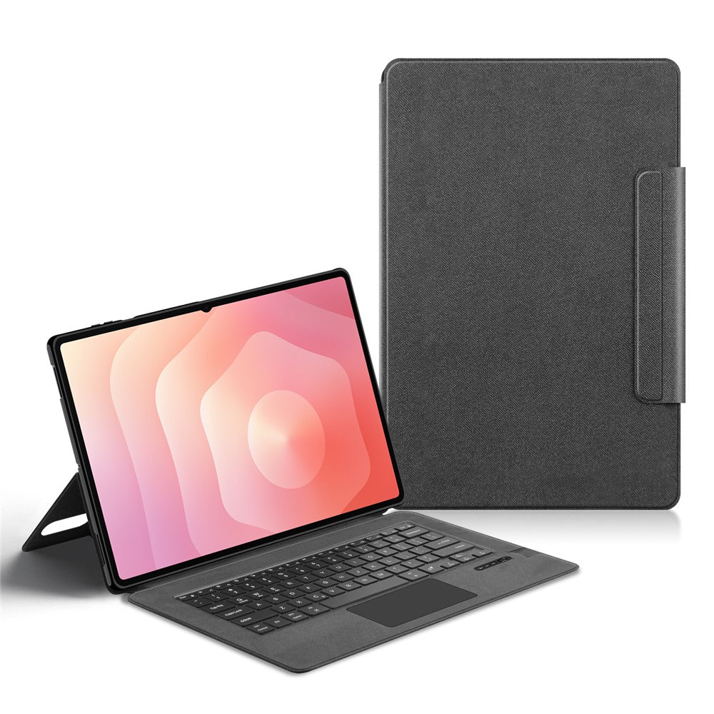 Til Samsung Galaxy Tab S11 Ultra læderetui + touchpad Bluetooth-kompatibelt tastatur (uden baggrundsbelysning)