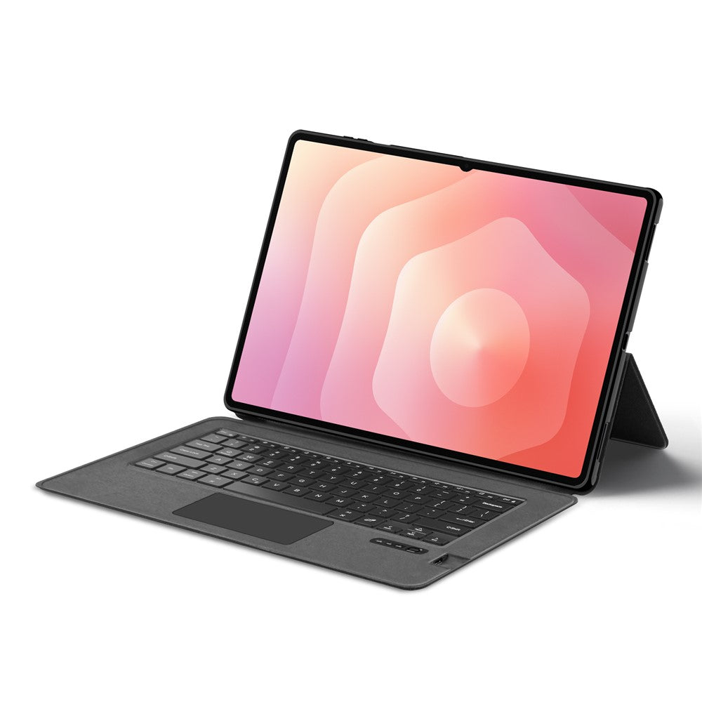 Til Samsung Galaxy Tab S11 Ultra læderetui + touchpad Bluetooth-kompatibelt tastatur (uden baggrundsbelysning)