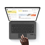 Til Samsung Galaxy Tab S11 Ultra læderetui + touchpad Bluetooth-kompatibelt tastatur (uden baggrundsbelysning)