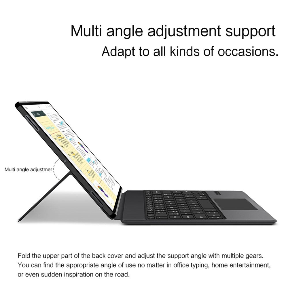 Til Samsung Galaxy Tab S11 Ultra læderetui + touchpad Bluetooth-kompatibelt tastatur (uden baggrundsbelysning)