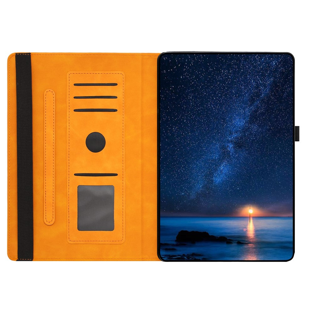 Tablet Case For Samsung Galaxy Tab S10 FE  /  S9 FE  /  S9 Rotating Stand Card Holder Smile Imprinted Microfiber Leather Cover