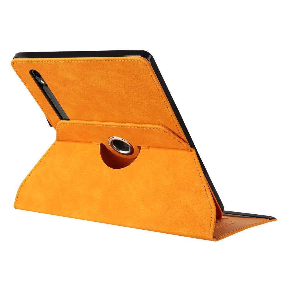 Tablet Case For Samsung Galaxy Tab S10 FE  /  S9 FE  /  S9 Rotating Stand Card Holder Smile Imprinted Microfiber Leather Cover