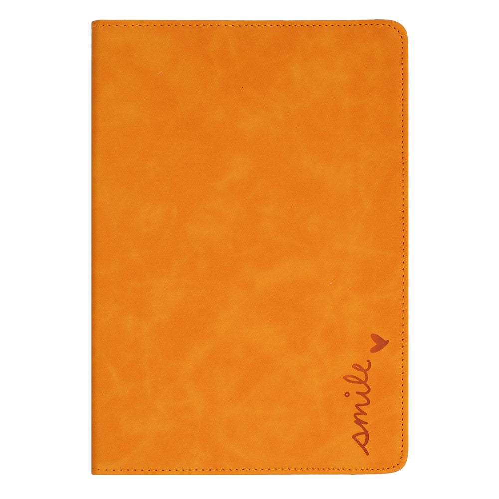 Tablet Case For Samsung Galaxy Tab S10 FE  /  S9 FE  /  S9 Rotating Stand Card Holder Smile Imprinted Microfiber Leather Cover